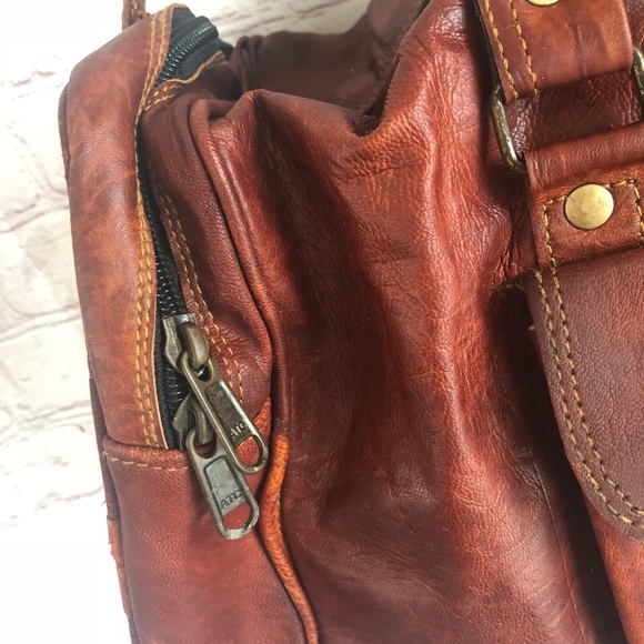 Vintage leather duffel bag, 20”, brown, unisex - Picture 3 of 8